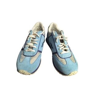 KangaROOS Vintage 1996 Blue Suede‎ Leather Sneakers Women's 6.5M Zip Pocket!!